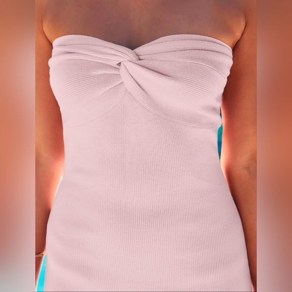 Elegant Pink‎ Strapless Dress Bodycon - Picture 4 of 8
